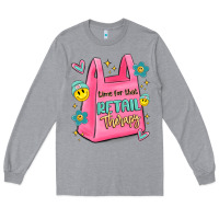 Heather Grey time for that retail therapy Long Sleeve Tee - MaliasSmallBusiness