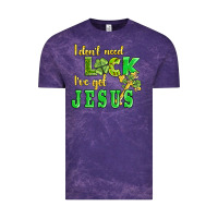 Cloud Purple i dont need luck i have got jesus Vintage Tee - AdoDesignShop