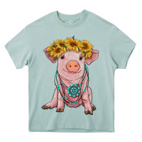 Arona sunflower pig with gemstone Heavy Core Tee - RanaPortraitStore
