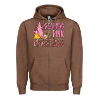 Chestnut Dreaming Of A Pink Christmas Zipper Hoodie - BundleAndBundleShop