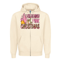 Sandshell Dreaming Of A Pink Christmas Zipper Hoodie - BundleAndBundleShop