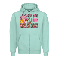 Dreaming Of A Pink Christmas Zipper Hoodie | Teevron