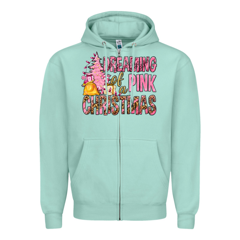 Dreaming Of A Pink Christmas Zipper Hoodie by BundleAndBundleShop | Teevron
