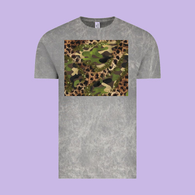 Camouflage  Leopard Vintage Tee Designed By Barkaloodesign