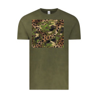 Vintage Olive camouflage  leopard Vintage Tee - BarkalooDesign