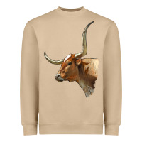 Mushroom Texas Longhorn Cow Face Heavyweight Sweatshirt - LillyAllenDesigns