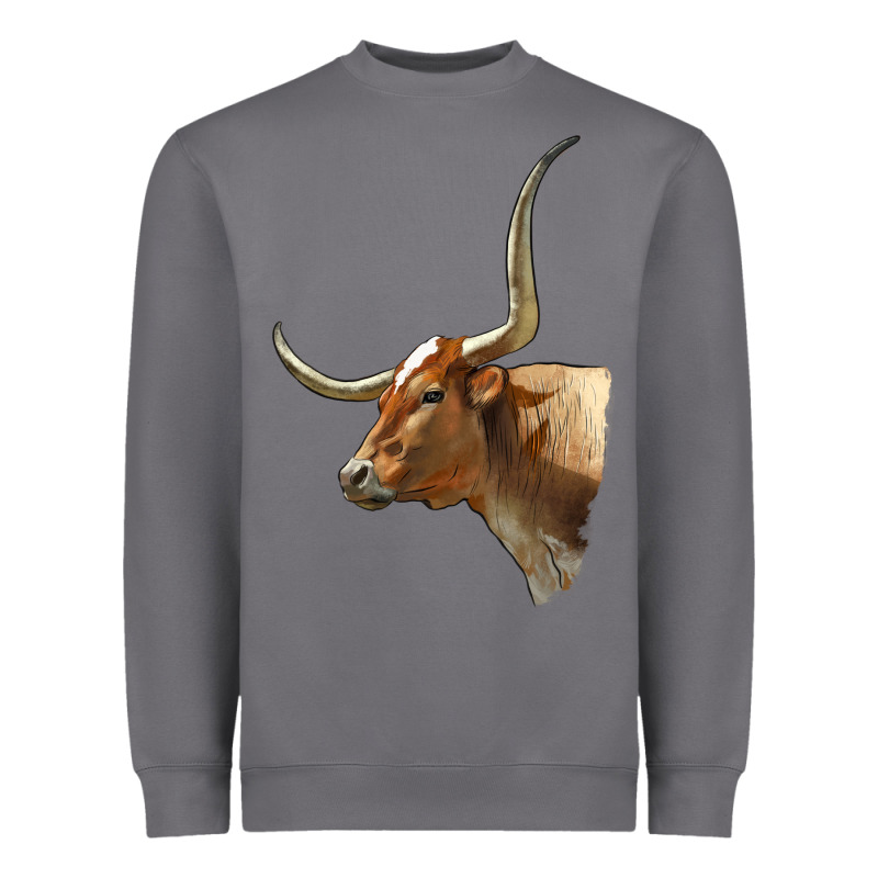 Texas Longhorn Cow Face Heavyweight Sweatshirt by LillyAllenDesigns | Teevron