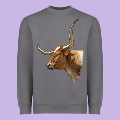Texas Longhorn Cow Face Heavyweight Sweatshirt Designed By Lillyallendesigns