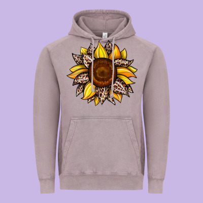 Sunflower Leopard Vintage Hoodie Designed By Jahusdesignshop