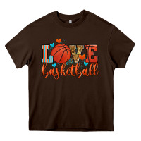 Chocolate Brown love basketball Heavy Core Tee - Zillion Design Studio