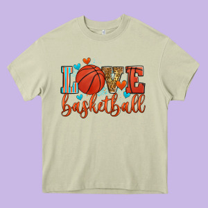 Love Basketball Heavy Core Tee Designed By Zillion Design Studio