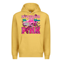 Antique Gold In October We Wear Pink Truck Premium Hoodie - texasbilliewilder