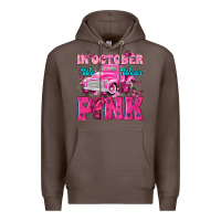 Coffee In October We Wear Pink Truck Premium Hoodie - texasbilliewilder
