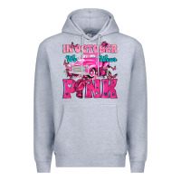 Heather Grey In October We Wear Pink Truck Premium Hoodie - texasbilliewilder