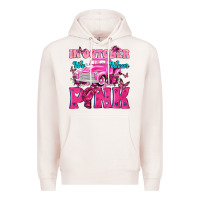 Pale Pink In October We Wear Pink Truck Premium Hoodie - texasbilliewilder