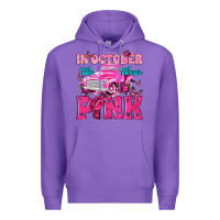 Purple In October We Wear Pink Truck Premium Hoodie - texasbilliewilder