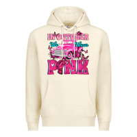 Sandshell In October We Wear Pink Truck Premium Hoodie - texasbilliewilder
