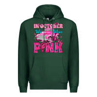 Sports Green In October We Wear Pink Truck Premium Hoodie - texasbilliewilder