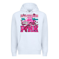 White In October We Wear Pink Truck Premium Hoodie - texasbilliewilder