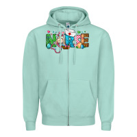 Seafoam Easter Nurse Zipper Hoodie - BundleAndBundleShop