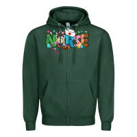 Sports Green Easter Nurse Zipper Hoodie - BundleAndBundleShop