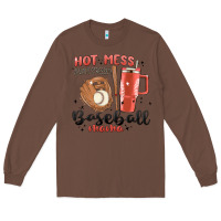 Chestnut hot mess always stressed baseball mama stanley cup Long Sleeve Tee - MaliasSmallBusiness