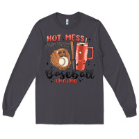 Smoke hot mess always stressed baseball mama stanley cup Long Sleeve Tee - MaliasSmallBusiness