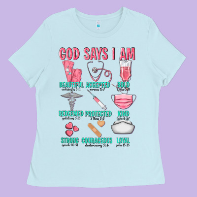 God Says I Am Ladies Tee Designed By Texasbilliewilder