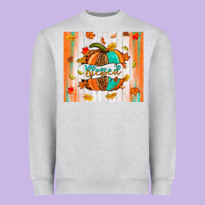 Blessed Pumpkin Heavyweight Sweatshirt Designed By Nancycooperartshop