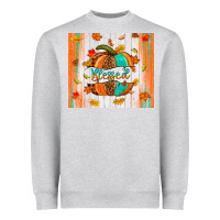 Heather Grey blessed pumpkin Heavyweight Sweatshirt - NancyCooperArtShop