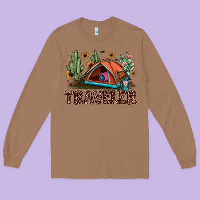 Traveler Long Sleeve Tee Designed By Jahusdesignshop