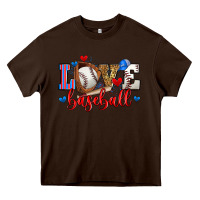 Chocolate Brown love baseball Heavy Core Tee - Zillion Design Studio
