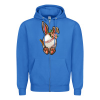 True Royal Baseball Easter Bunny Zipper Hoodie - BundleAndBundleShop