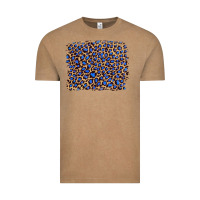 Vintage Coffee leopard with navy blue glitter Vintage Tee - Artiststas