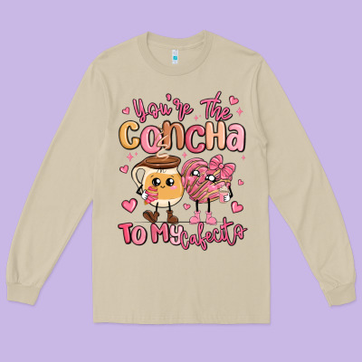 Youre The Concha To My Cafecito Mexican Pan Dulce Long Sleeve Tee Designed By Maliassmallbusiness