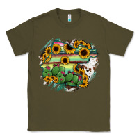 Army Green Guanajuato sunflower serape map Classic Tee - RanaPortraitStore