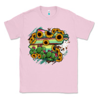 Bubblegum Pink Guanajuato sunflower serape map Classic Tee - RanaPortraitStore