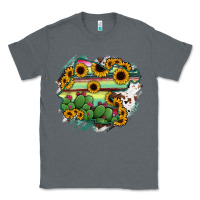 Charcoal Heather Guanajuato sunflower serape map Classic Tee - RanaPortraitStore