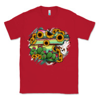 Red Guanajuato sunflower serape map Classic Tee - RanaPortraitStore
