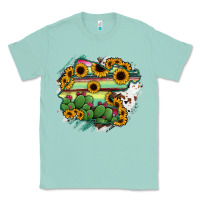 Seafoam Guanajuato sunflower serape map Classic Tee - RanaPortraitStore