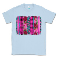 Dusty Blue valentine's day floral leopard brushstroke Classic Tee - AdoDesignShop