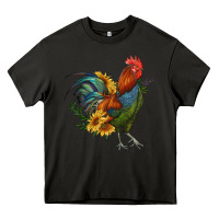 Asphalt rooster with sunflowers Heavy Core Tee - RanaPortraitStore