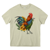Mossy rooster with sunflowers Heavy Core Tee - RanaPortraitStore