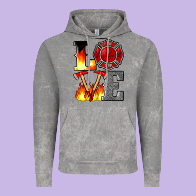Firefighter Love Vintage Hoodie Designed By Artiststas