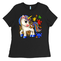 Black autism unicorn Ladies Tee - Zillion Design Studio