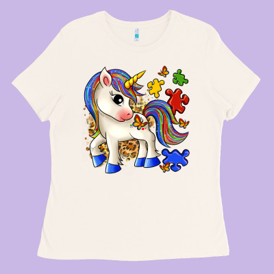 Autism Unicorn Ladies Tee Designed By Zillion Design Studio
