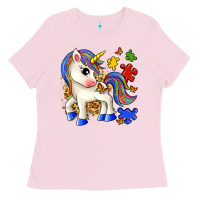 Bubblegum Pink autism unicorn Ladies Tee - Zillion Design Studio