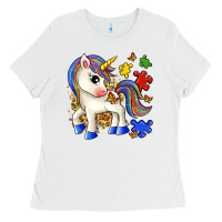 White autism unicorn Ladies Tee - Zillion Design Studio