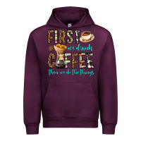 Mauve Wine first we drink coffee then we do the things Urban Hoodie - OliviaCreatesArt
