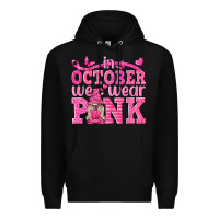 Black In October We Wear Pink with Gnome Premium Hoodie - texasbilliewilder
